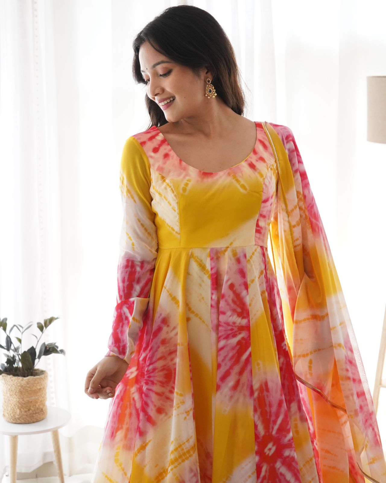 Yellow Organza Anarkali