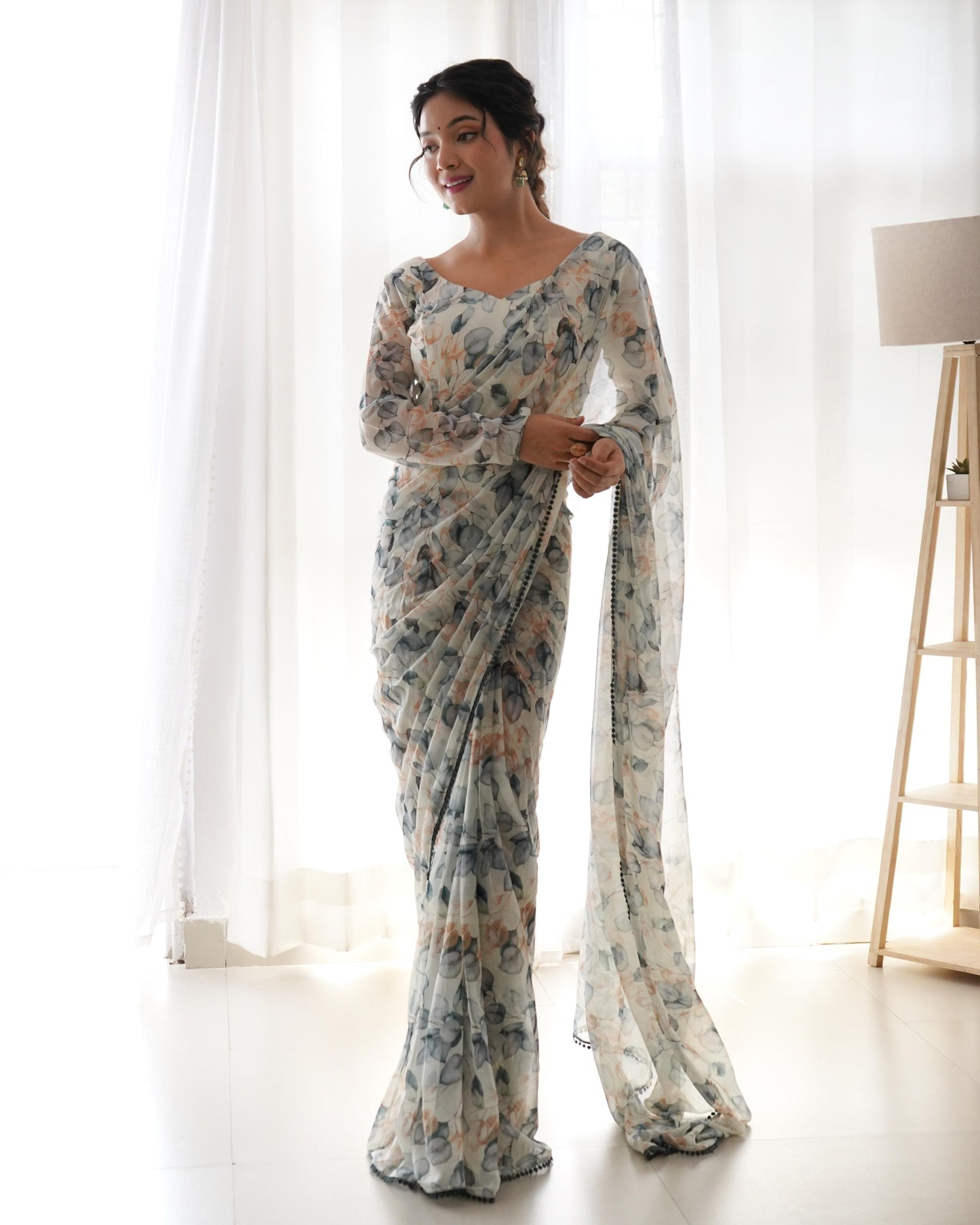Ready to wear chiffon sare