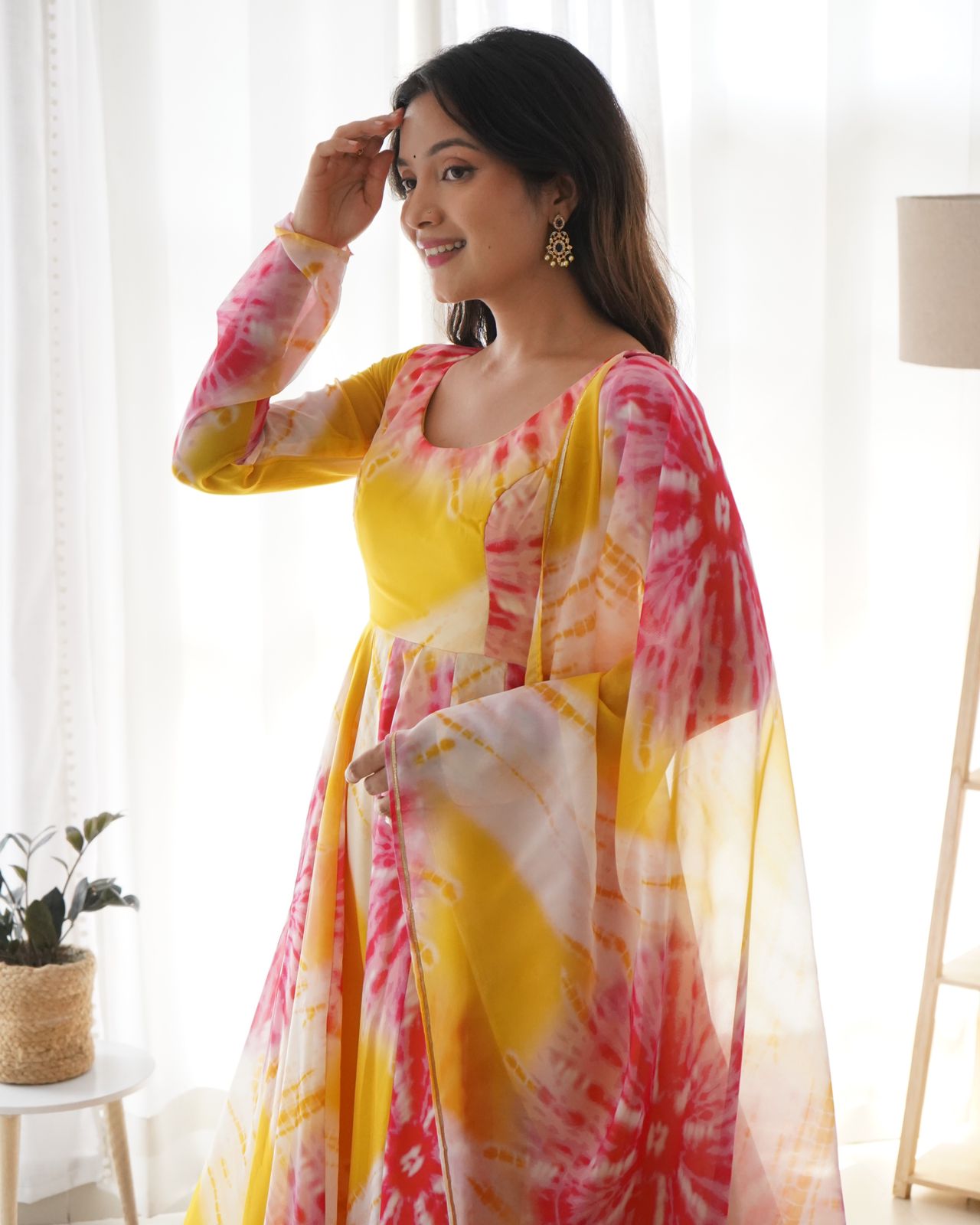 Yellow Organza Anarkali