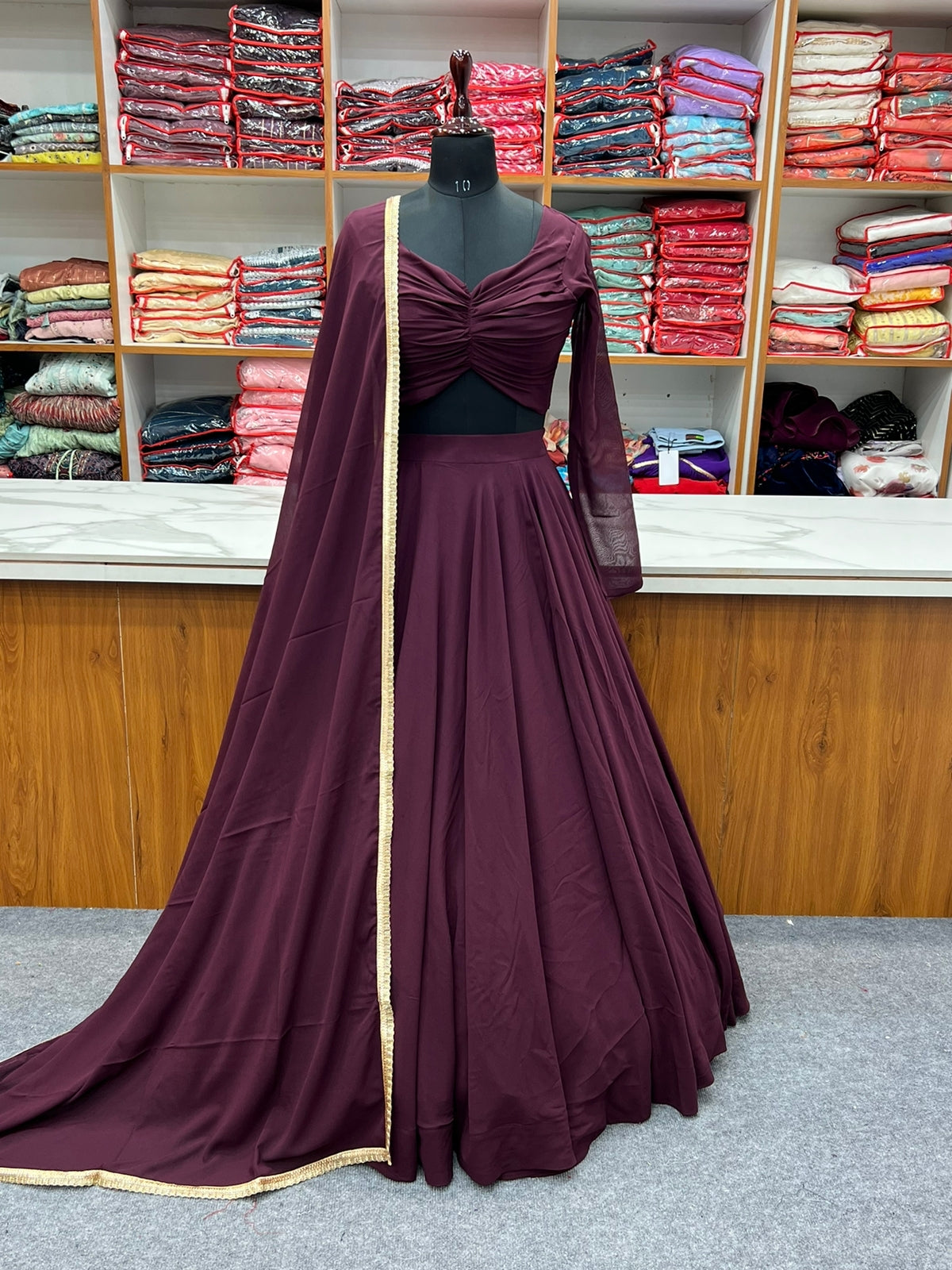 Solid Lehenga with huge flare