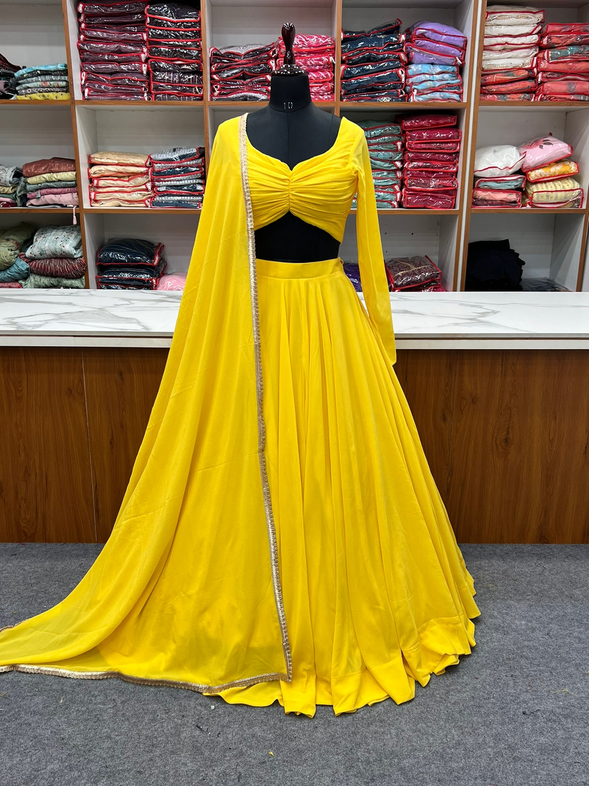 Solid Lehenga with huge flare