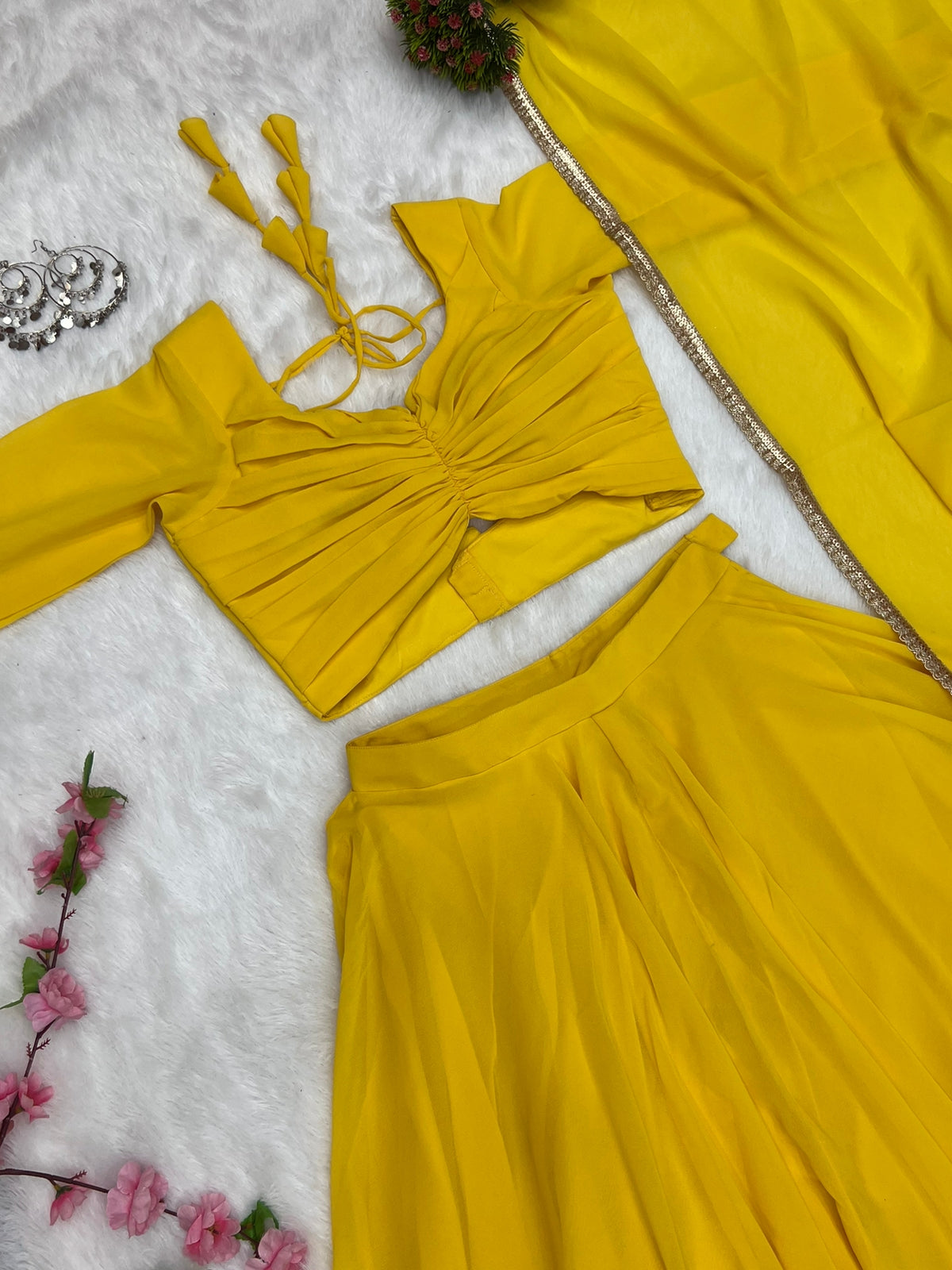 Solid Lehenga with huge flare
