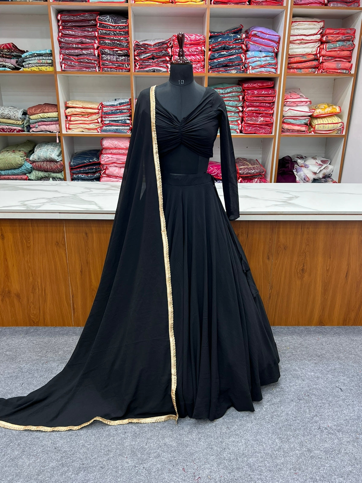 Solid Lehenga with huge flare