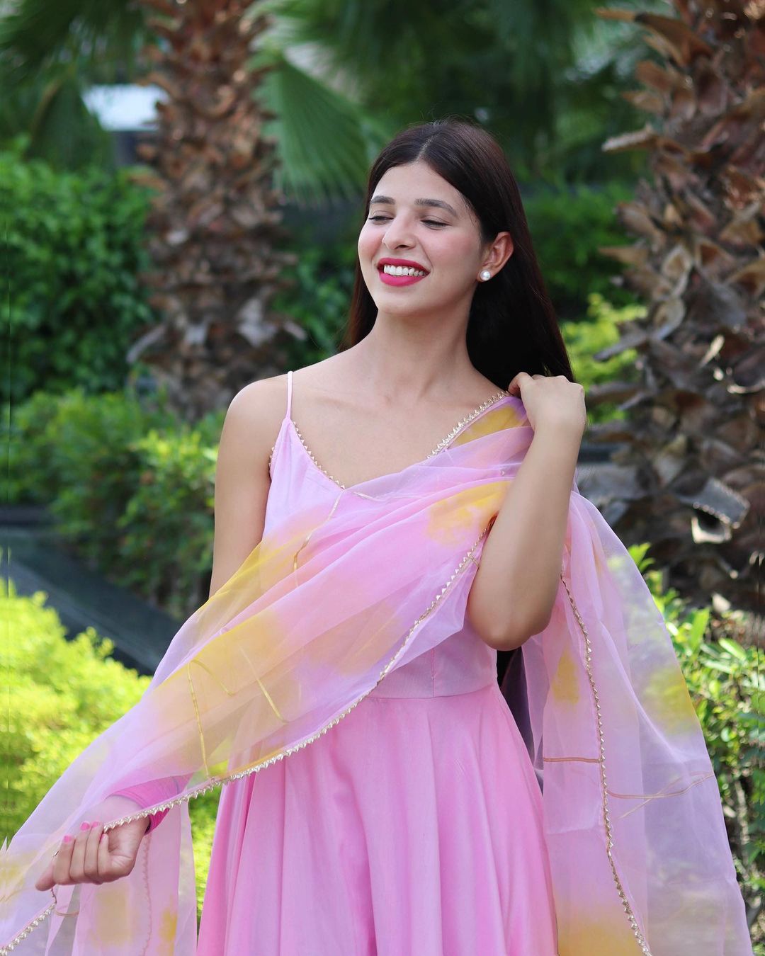 Pink Maska Cotton Silk Anarkali