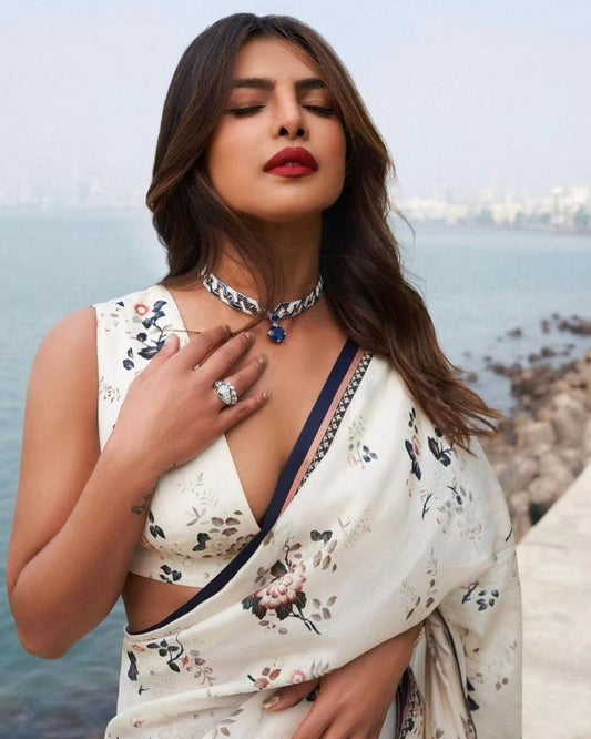 Priyanka inspired floral saree