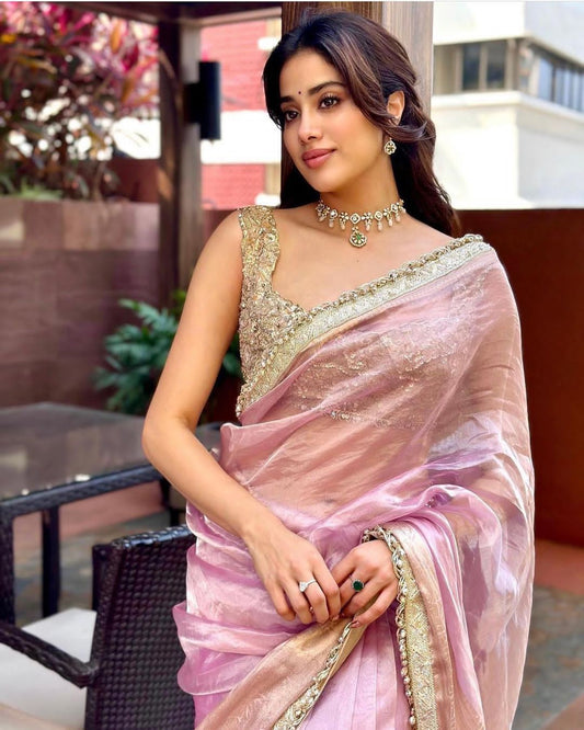 Janhvi Kapoor inspired Satin Organza Saree