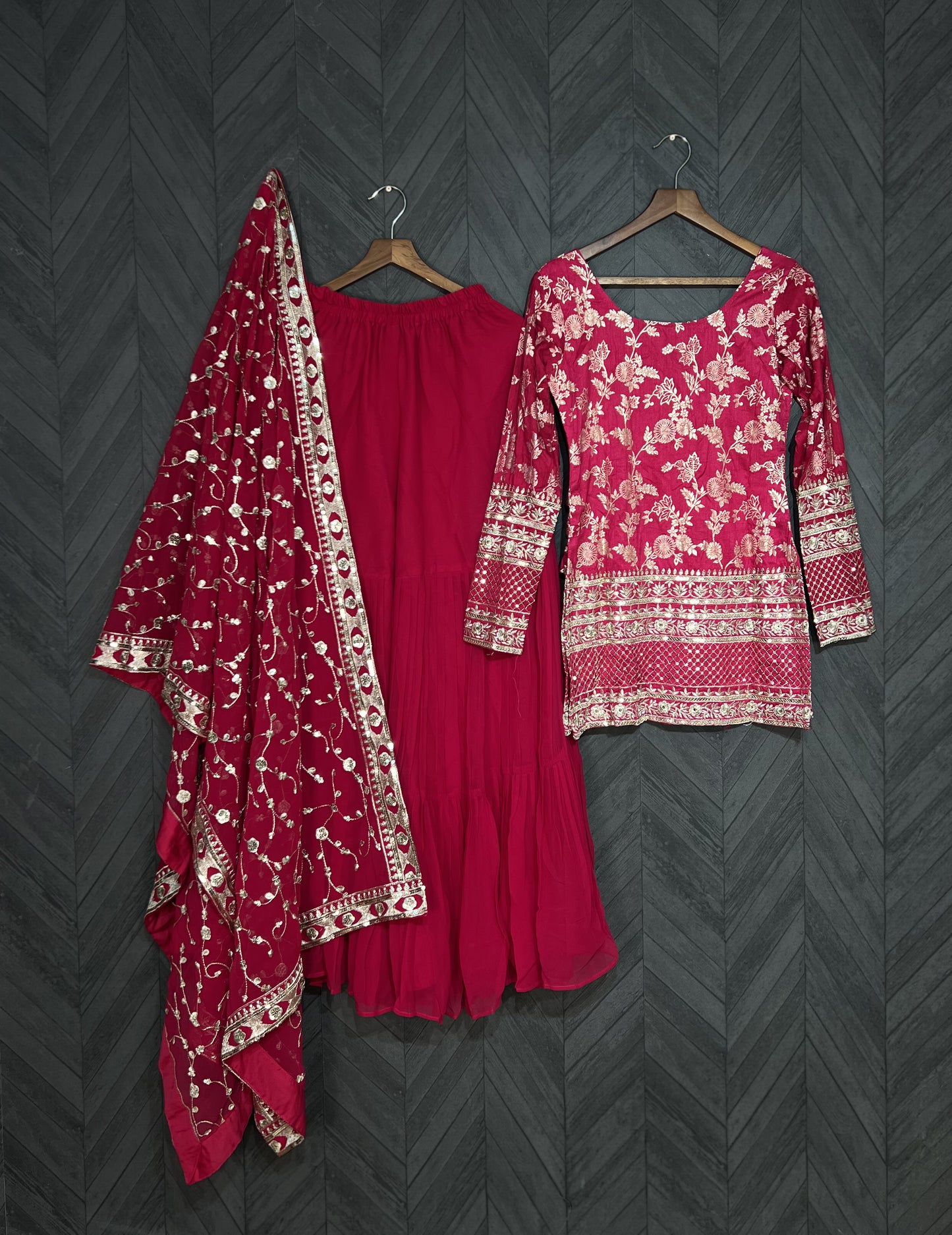 Viscose Jacquard Kurti Gharara Set