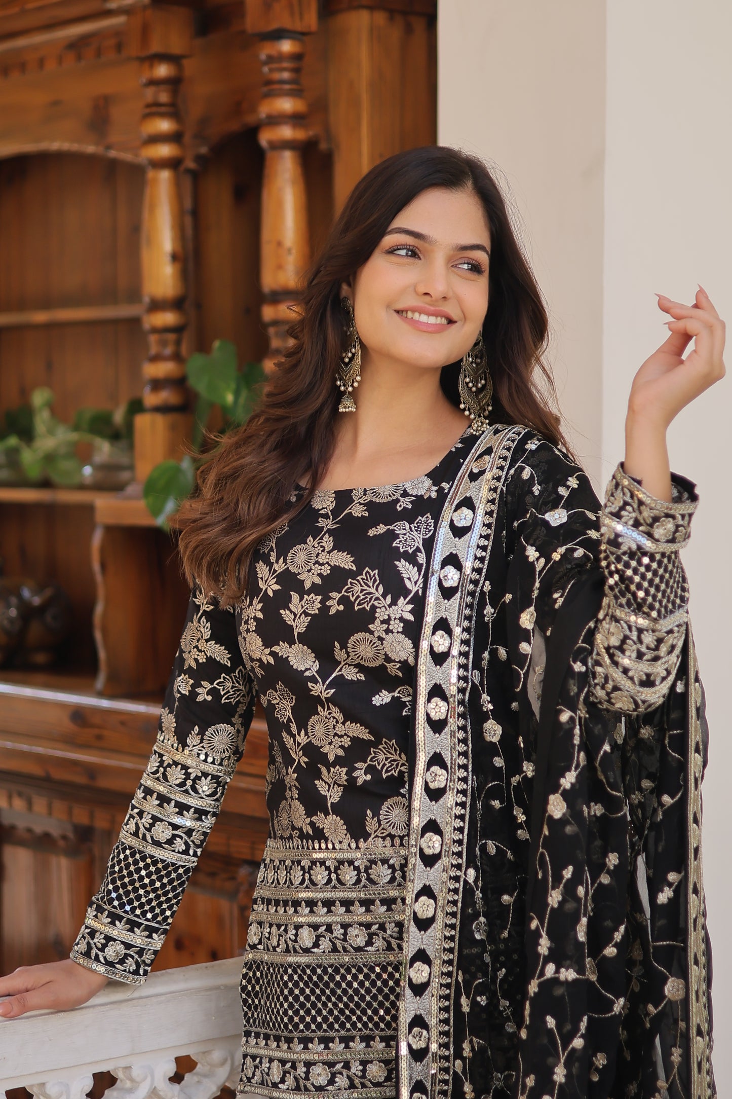 Viscose Jacquard Kurti Gharara Set