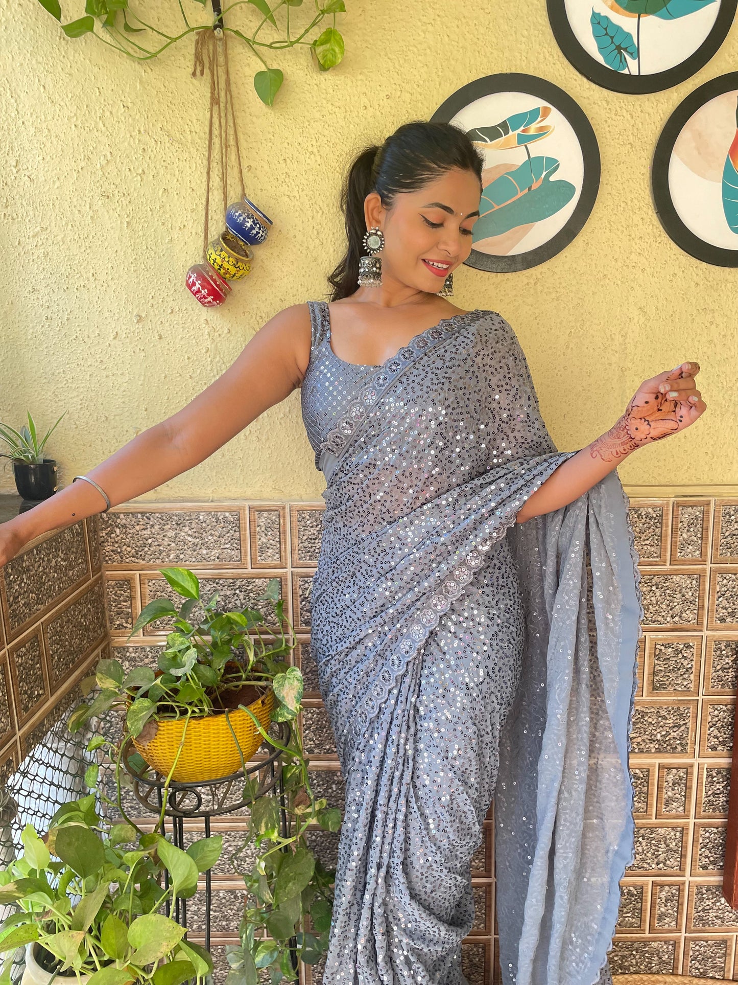 Full Sequins Saree