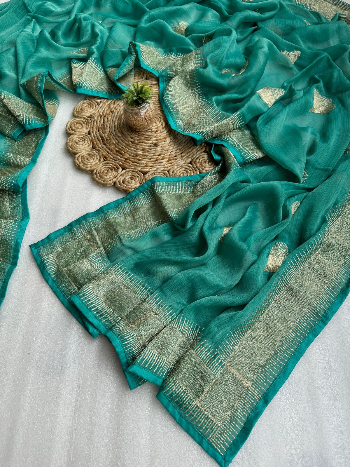 Chanderi Cotton Butta Design Saree