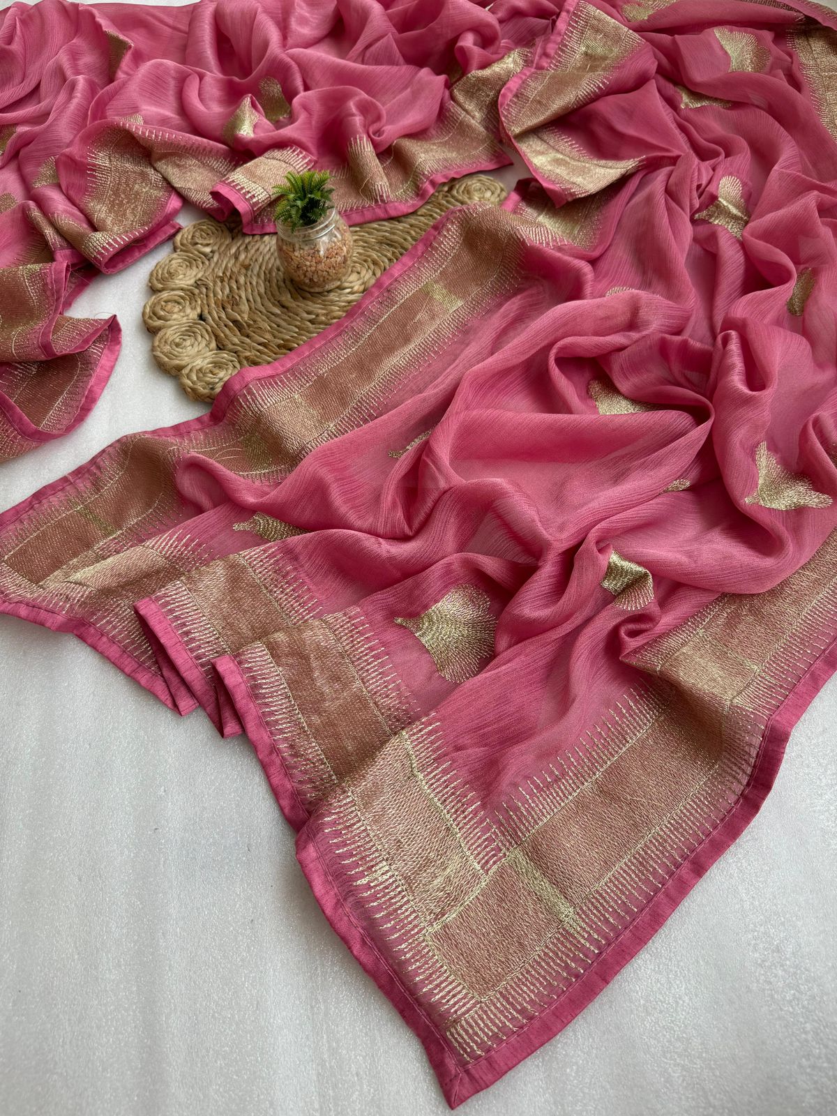 Chanderi Cotton Butta Design Saree