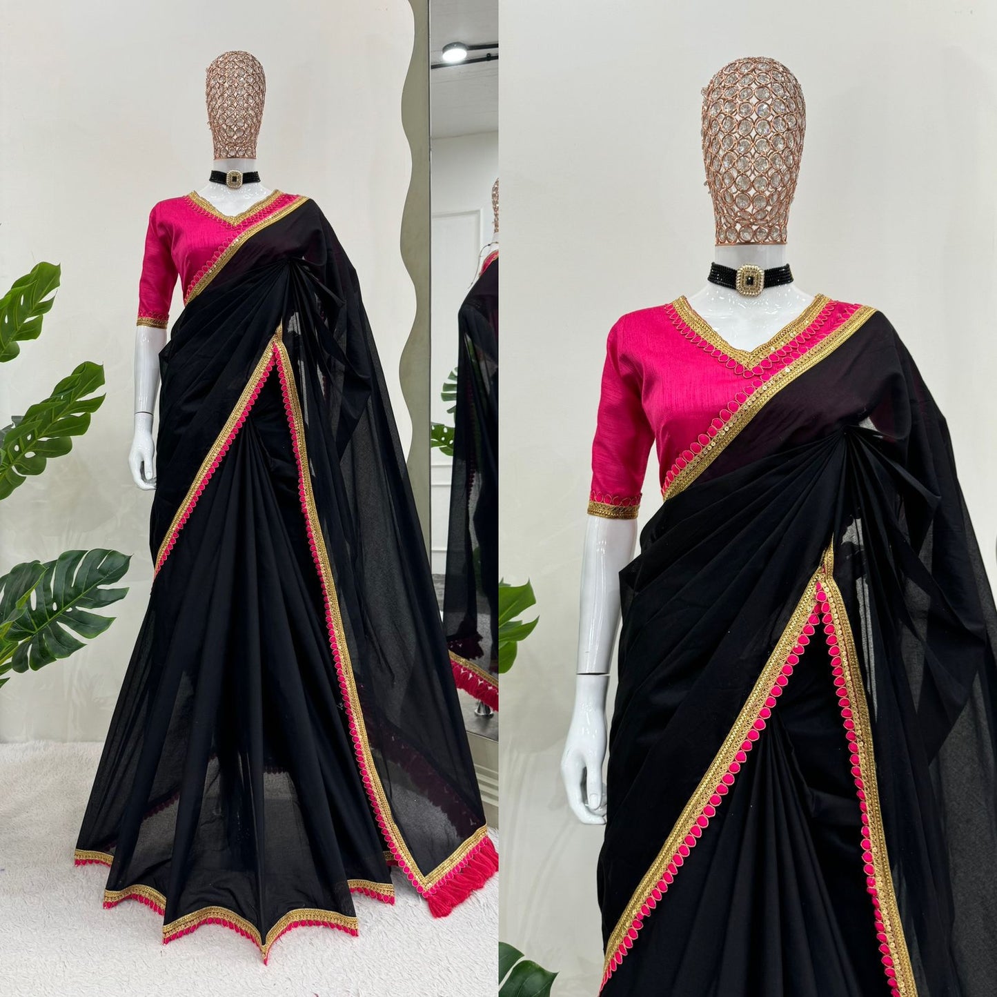 Mul Cotton-Silk Lace Work Saree