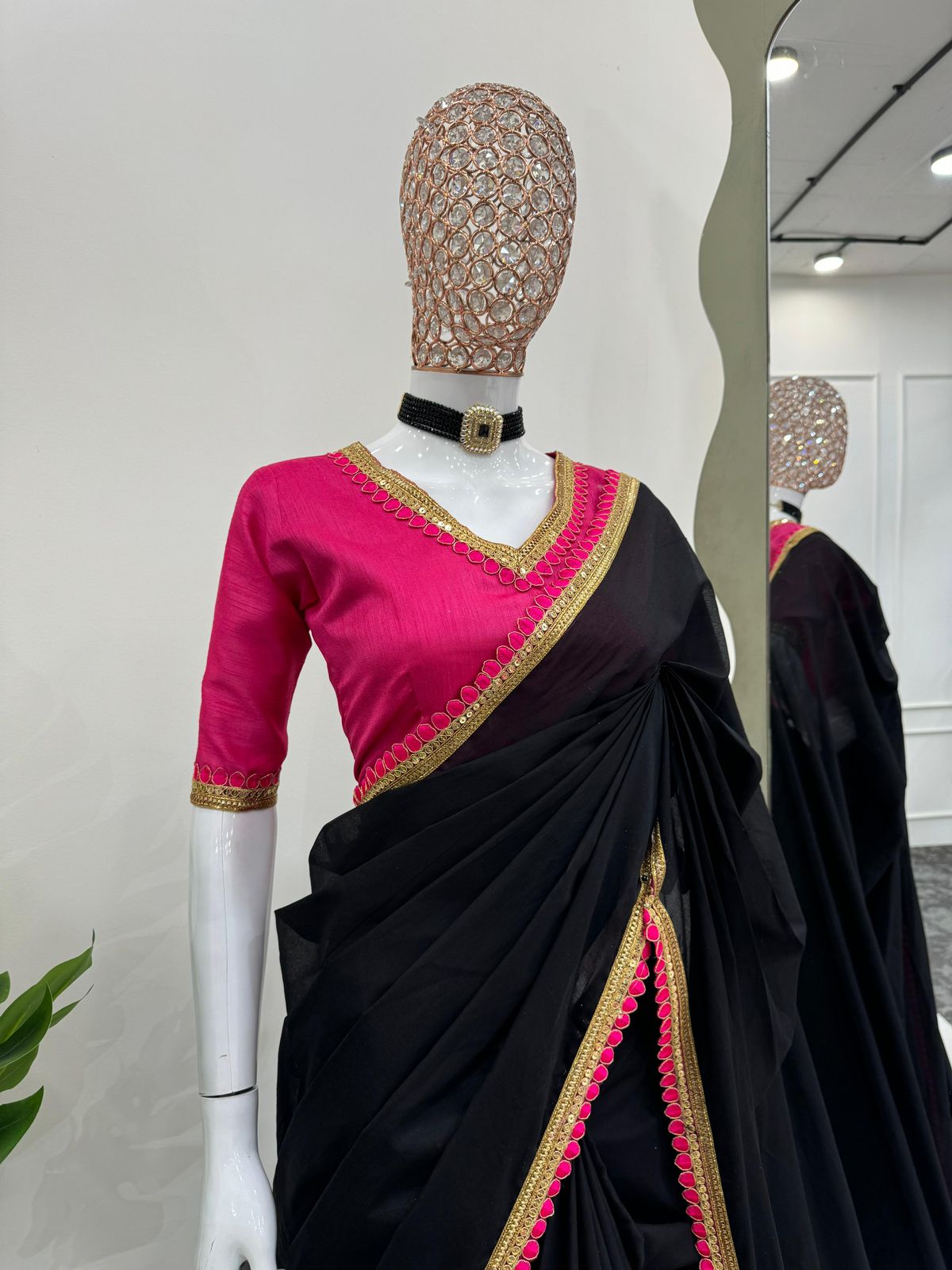 Mul Cotton-Silk Lace Work Saree