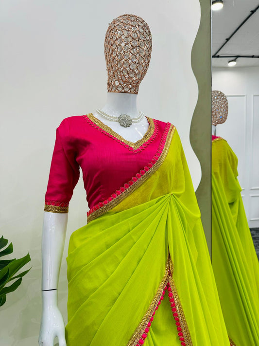 Mul Cotton-Silk Lace Work Saree