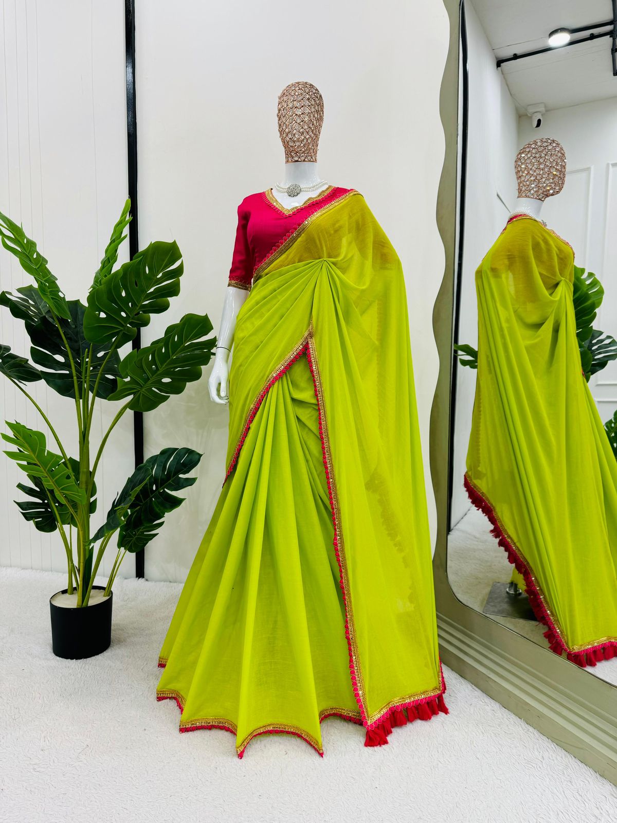 Mul Cotton-Silk Lace Work Saree