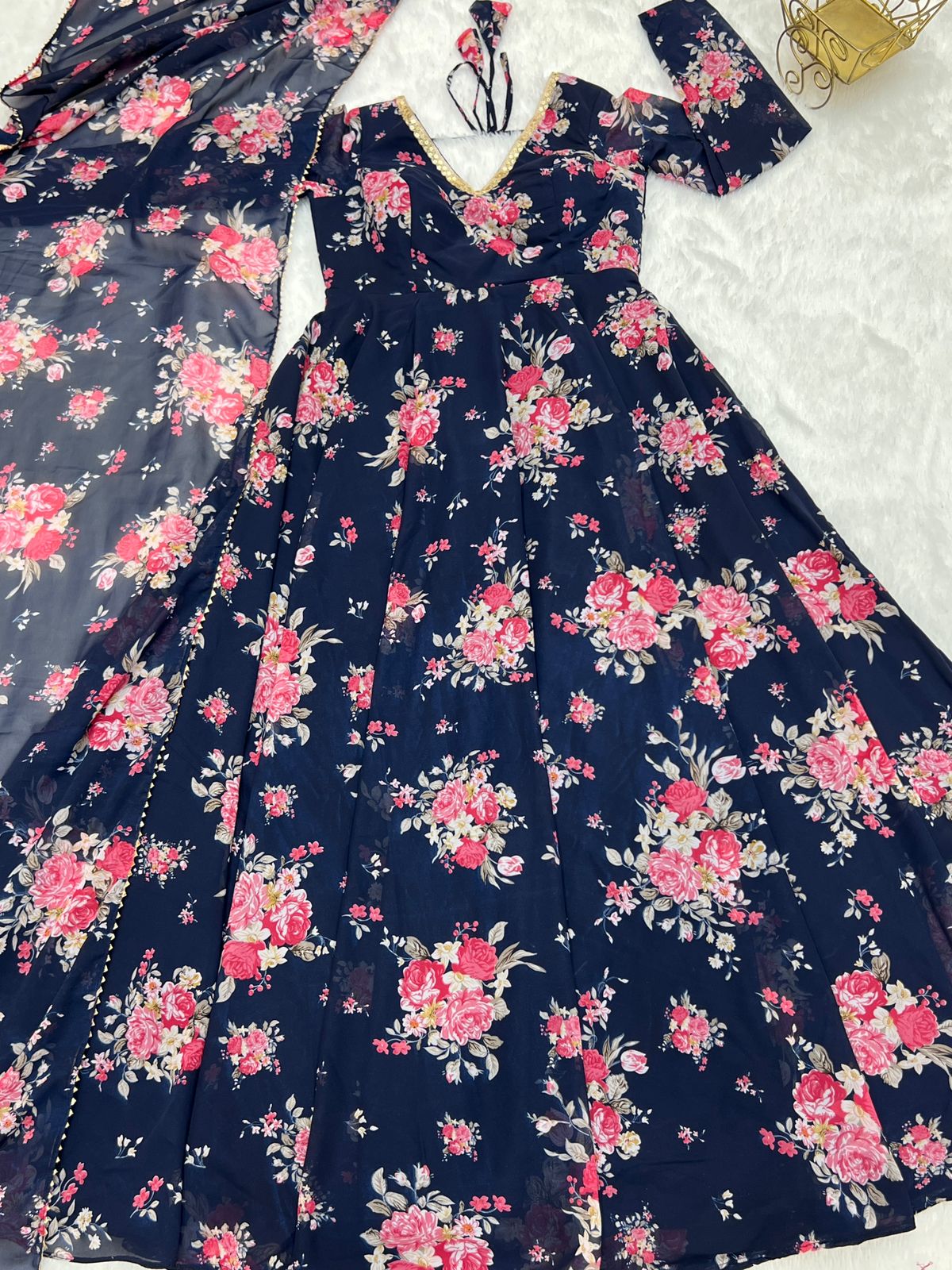 Floral Georgette Gown