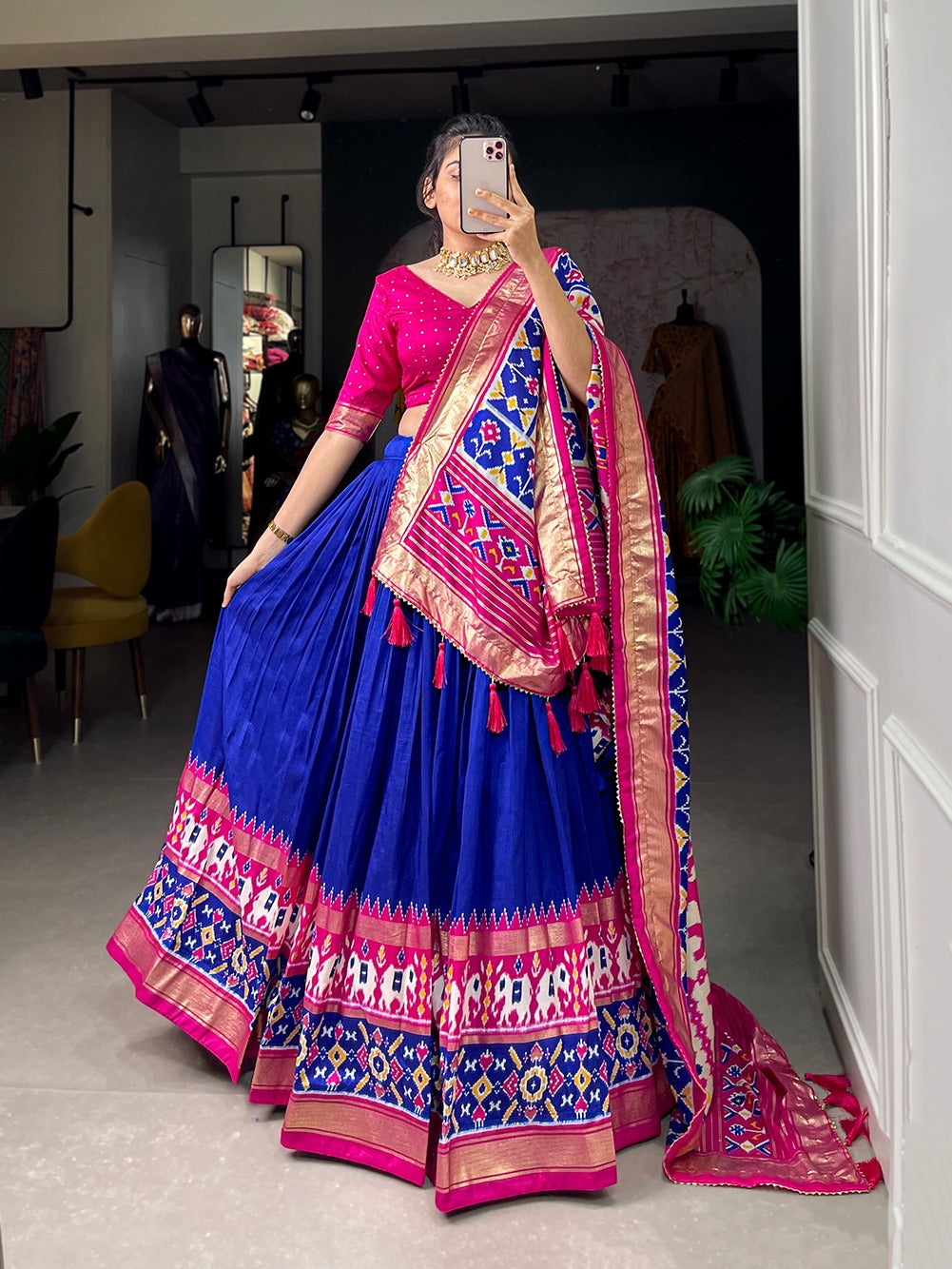 Festive Tussar Silk Lehenga