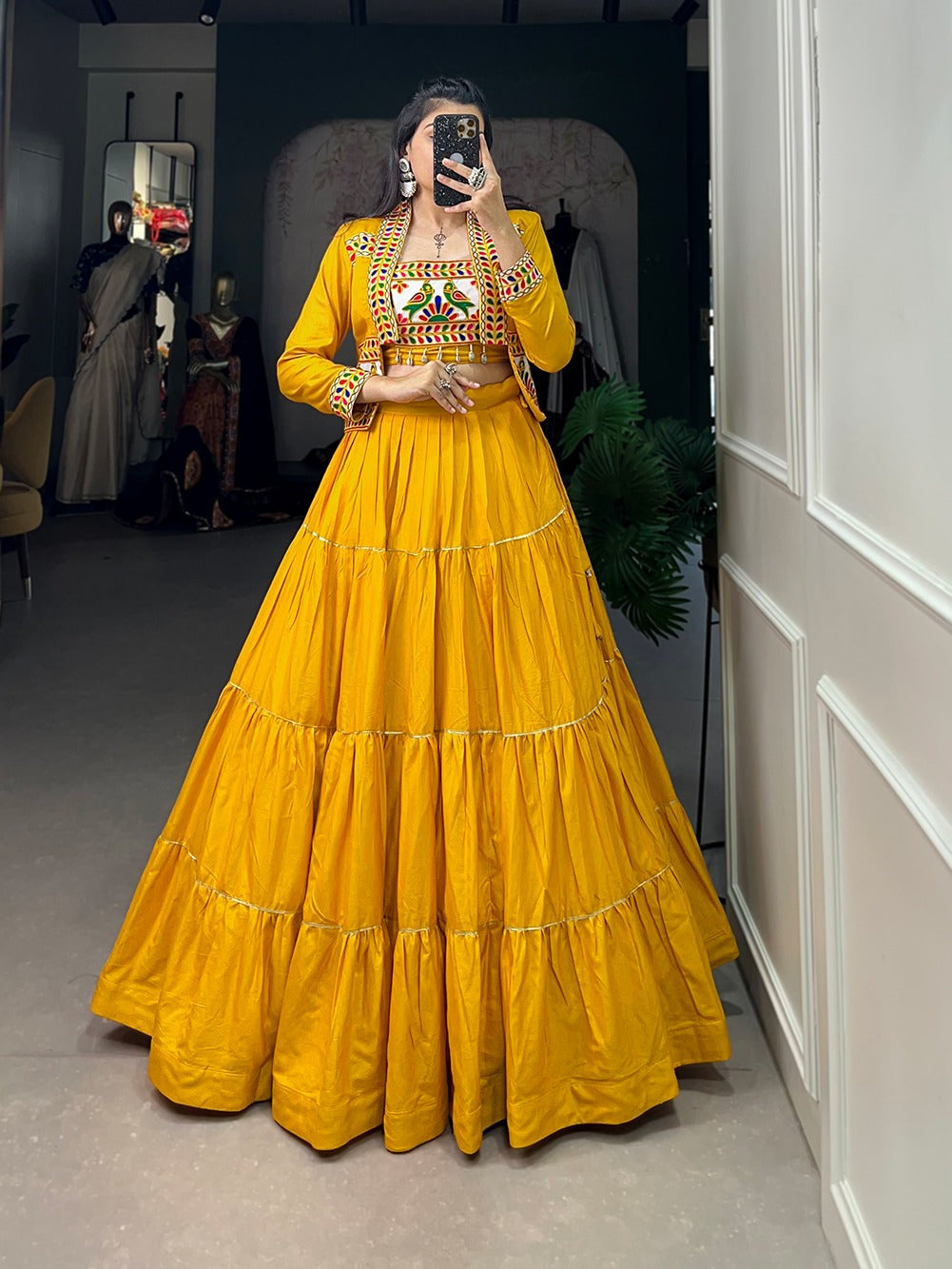 Rayon lehenga with Blouse and Koti - 7 color options