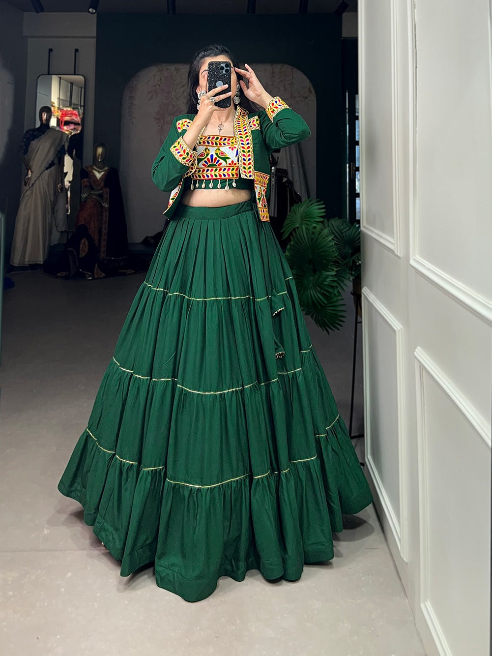 Rayon lehenga with Blouse and Koti - 7 color options