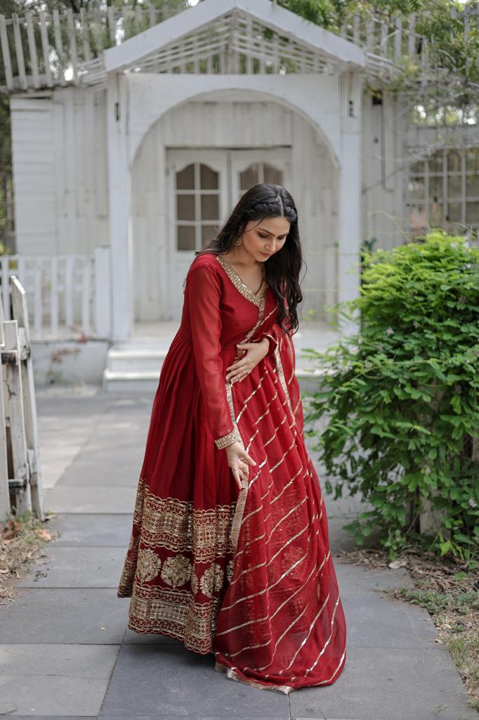 Sequins Embroidered festive gown