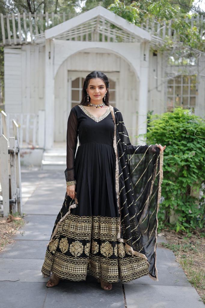 Sequins Embroidered festive gown