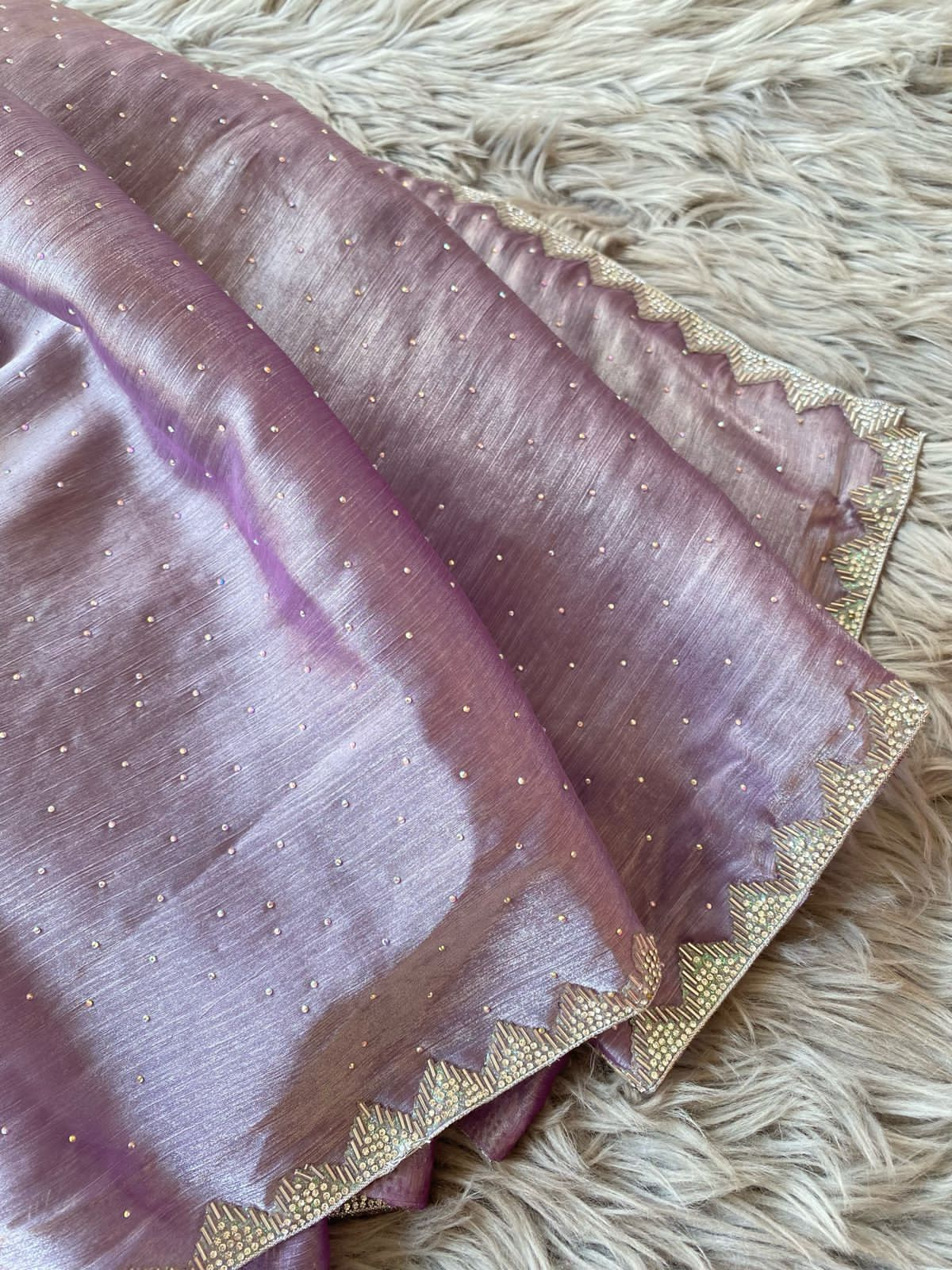 Burbury Silk Saree with diamond work