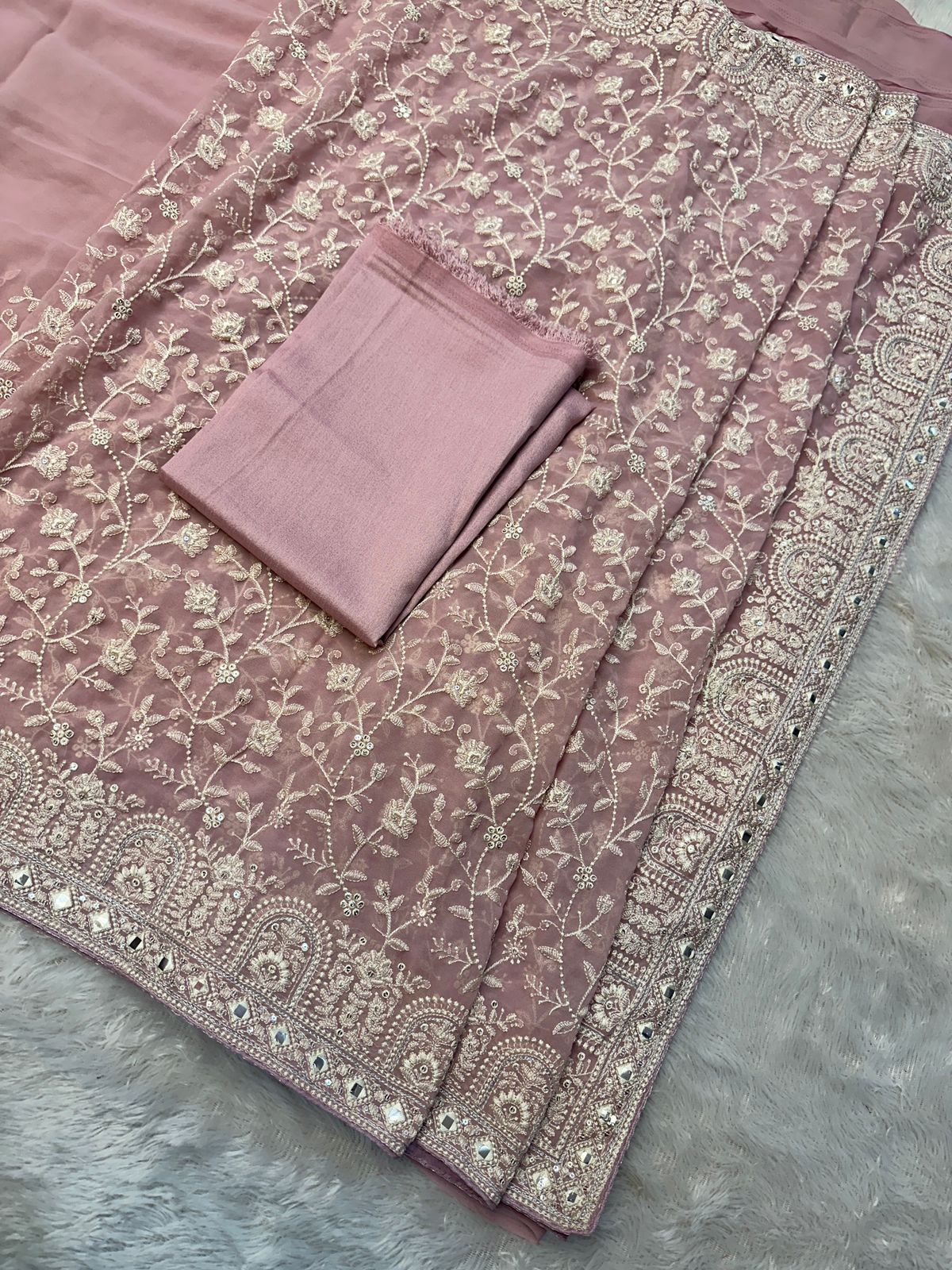 Threadwork georgette Saree