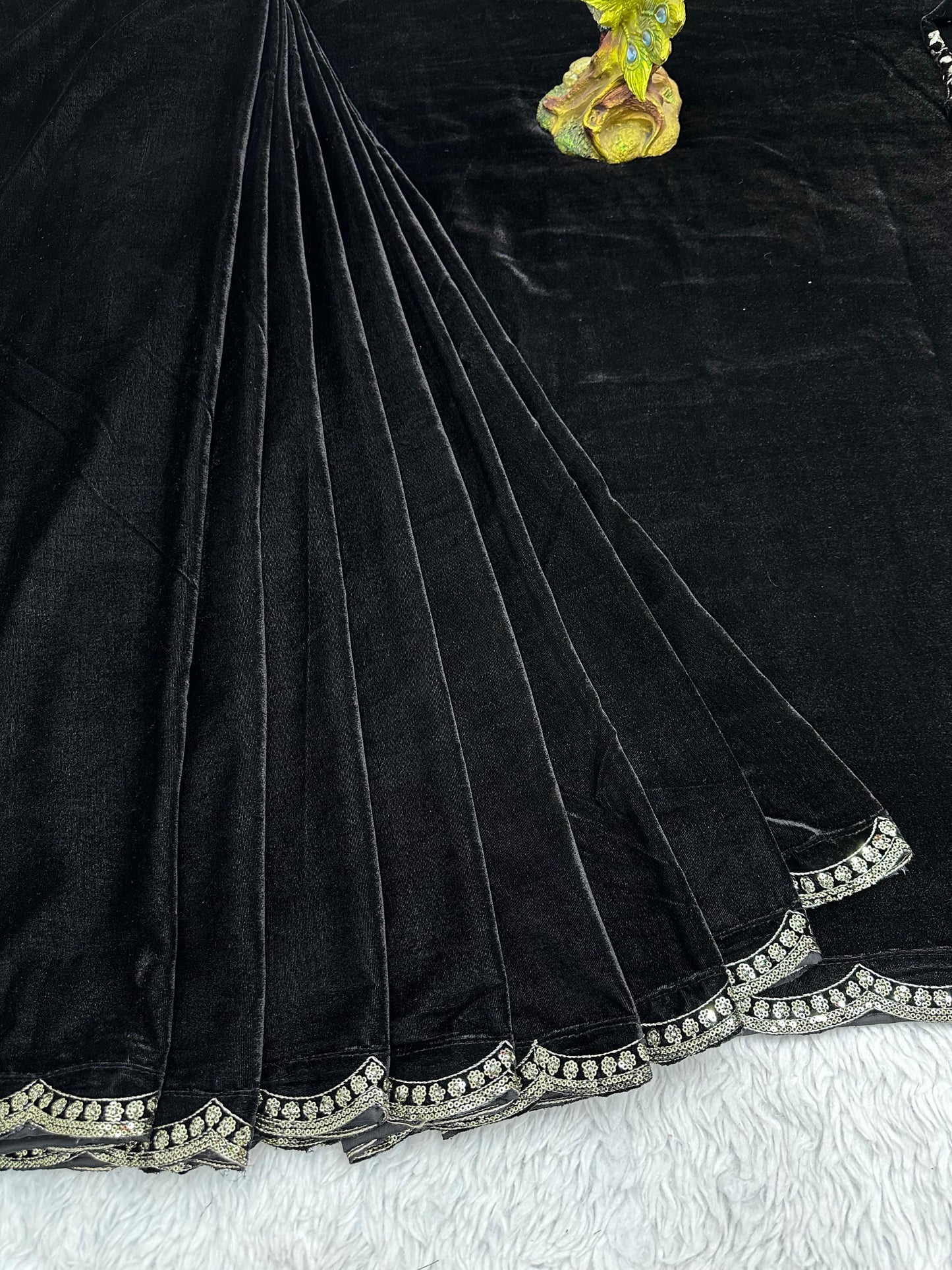 Beautiful Black Velvet ready to wear saree