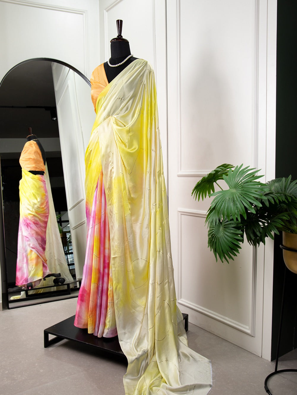 Beautiful Satin Printed Saree