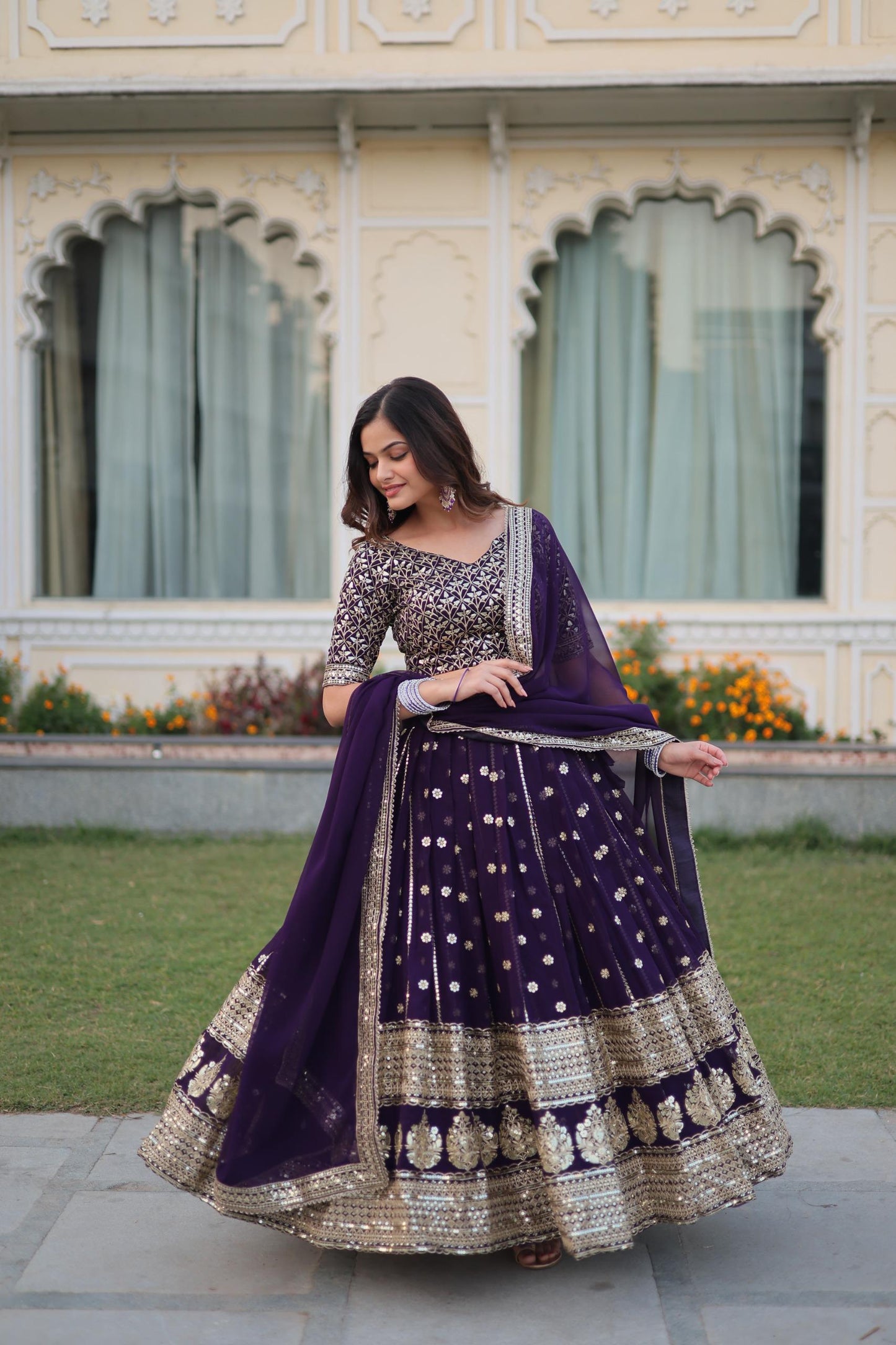 Sequins work lehenga set