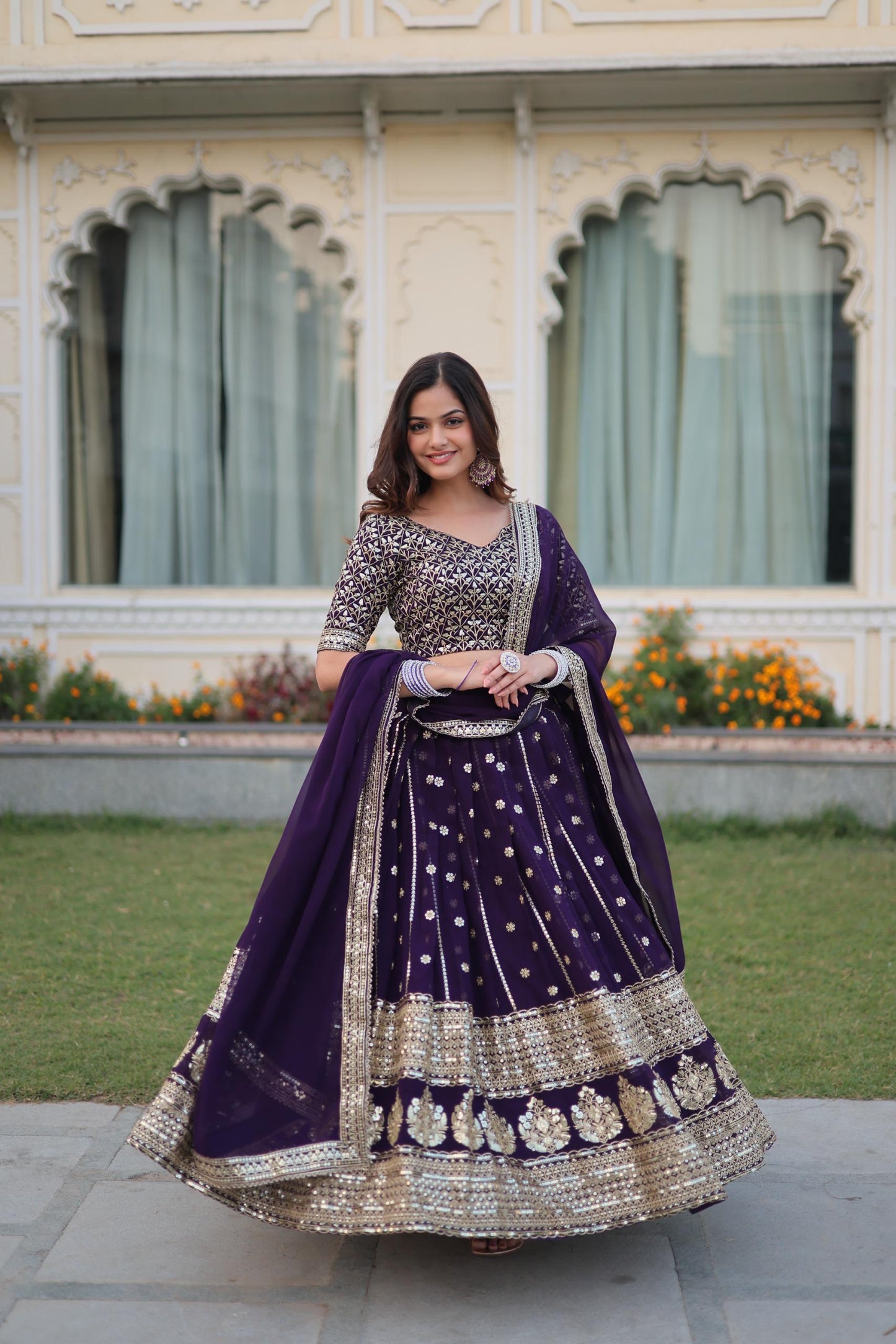 Sequins work lehenga set