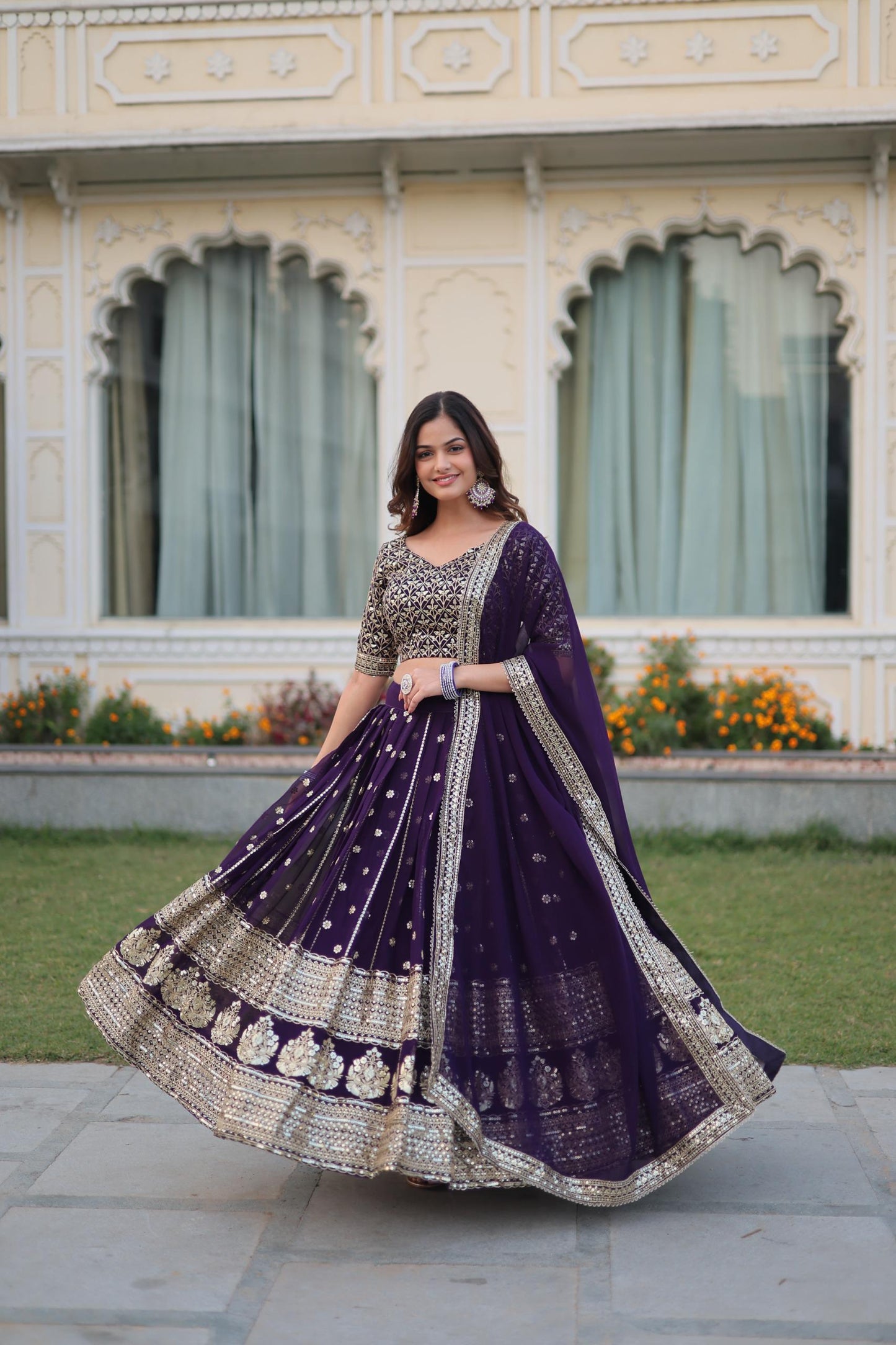 Sequins work lehenga set