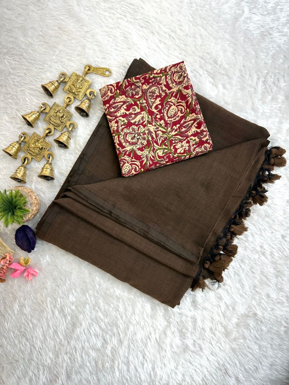 Pure Cotton Handloom Saree with Printed Blouse