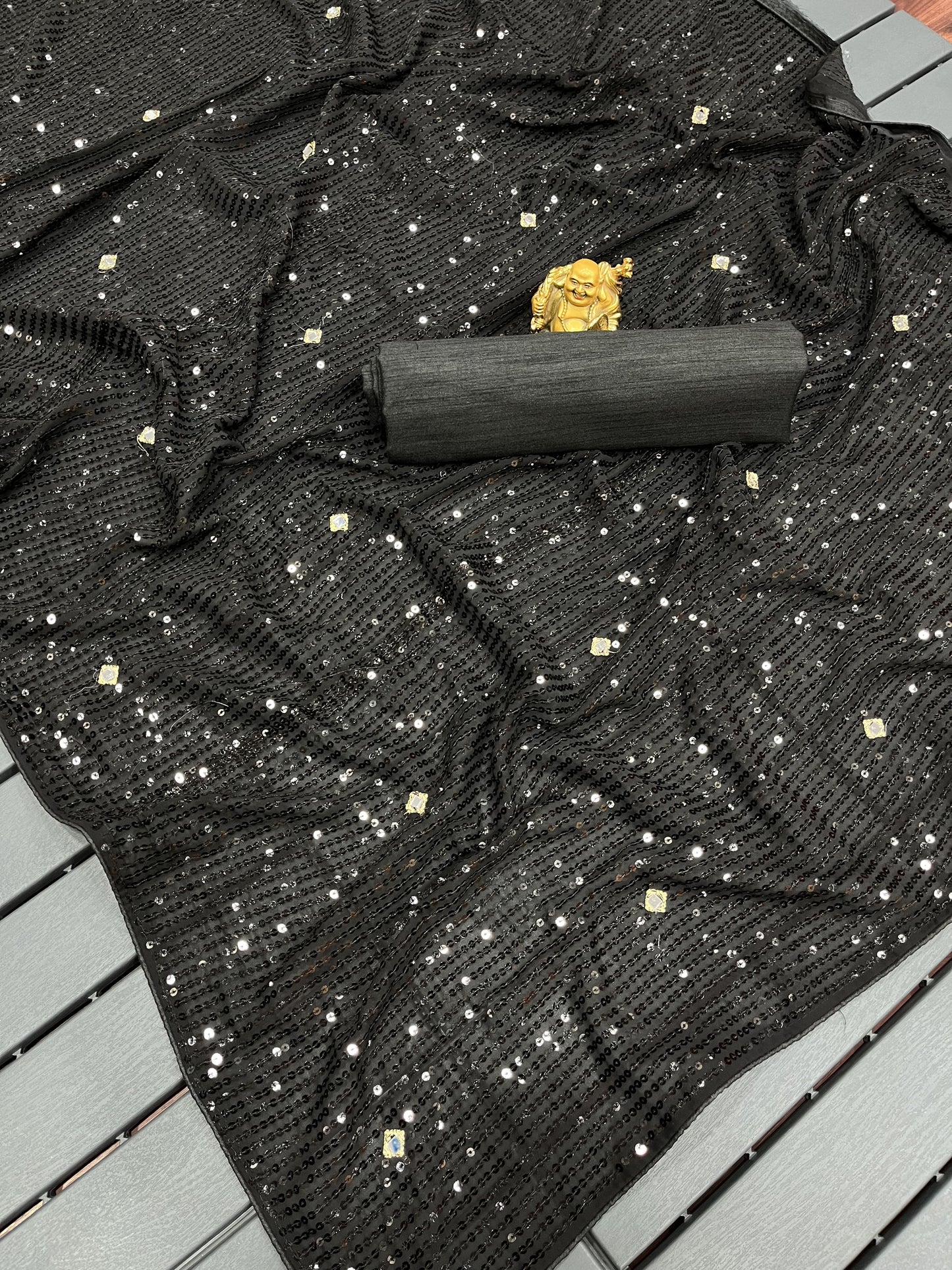 Sonakashi Sinha Inspired Black Sequins Saree