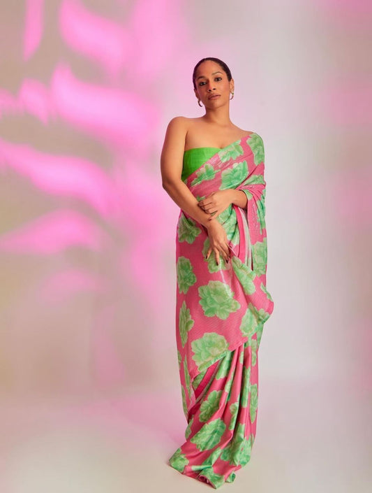 Masaba Inspired Floral Sequins Saree