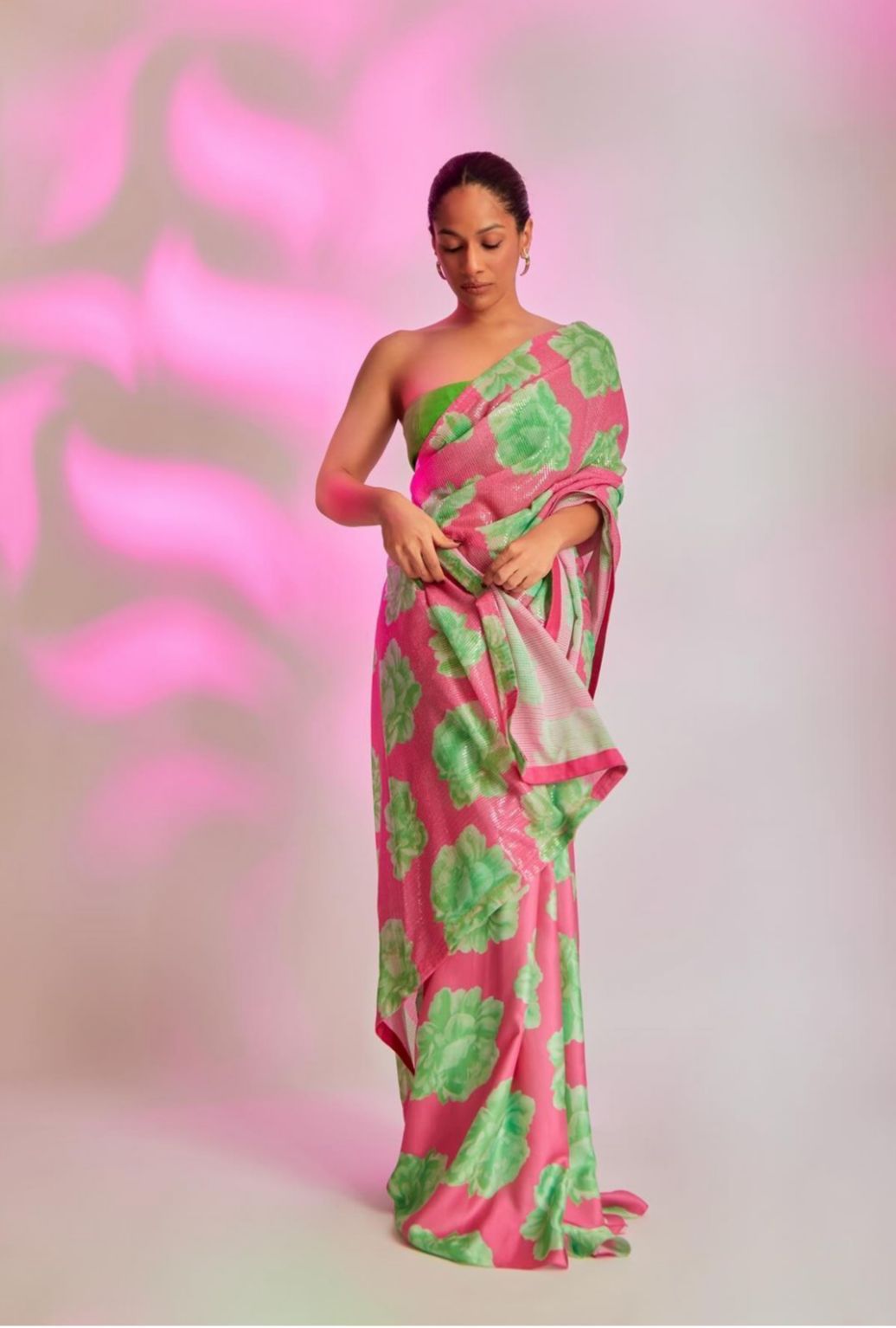 Masaba Inspired Floral Sequins Saree