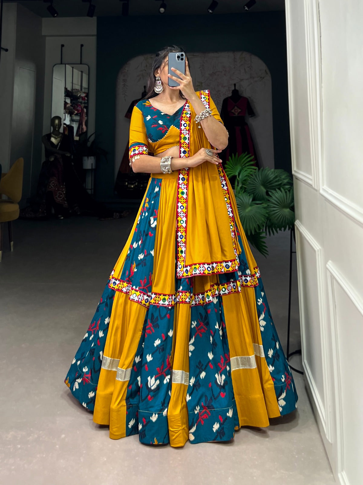 Colorful Rayon Lehenga for Navratri