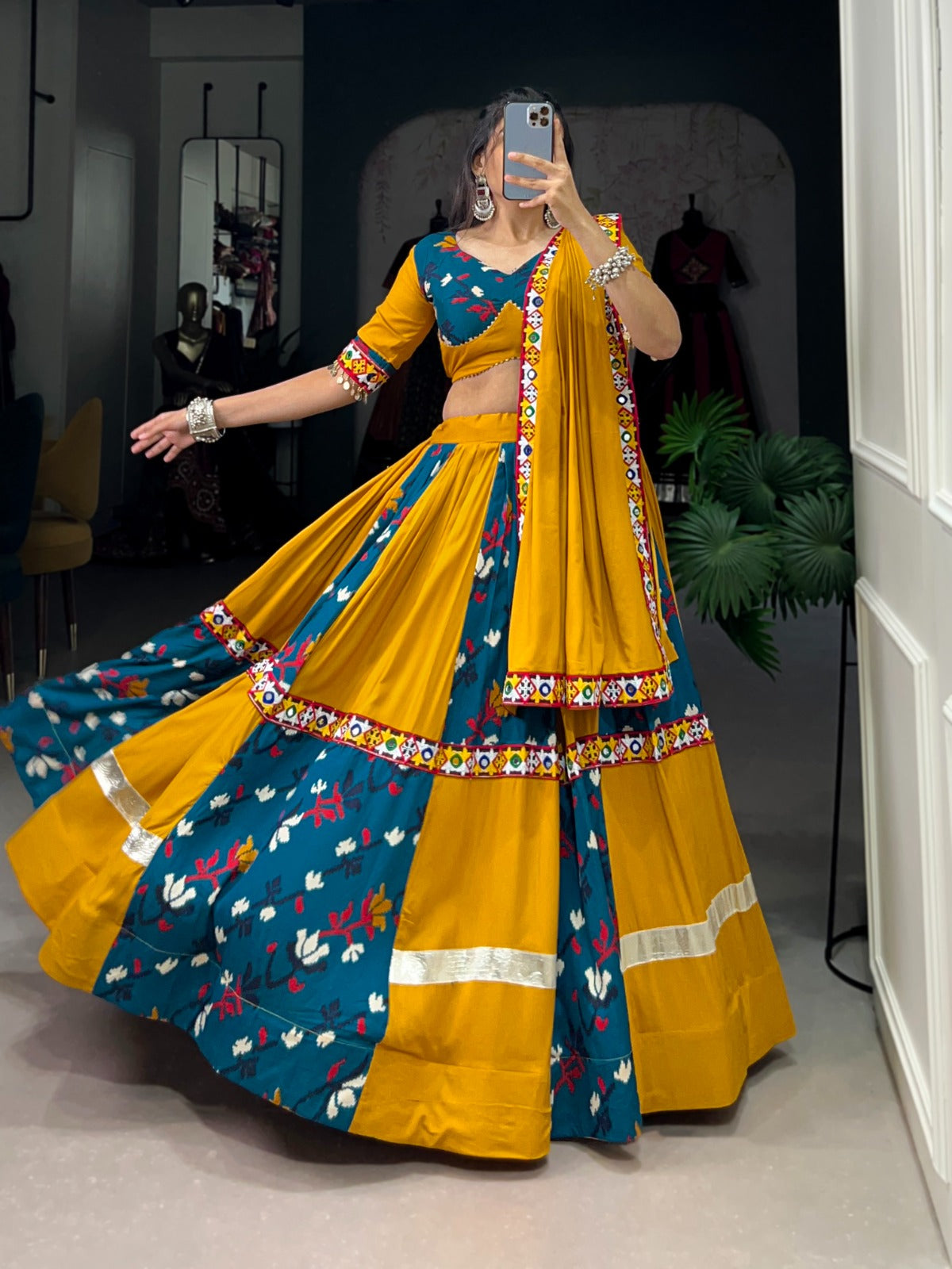 Colorful Rayon Lehenga for Navratri