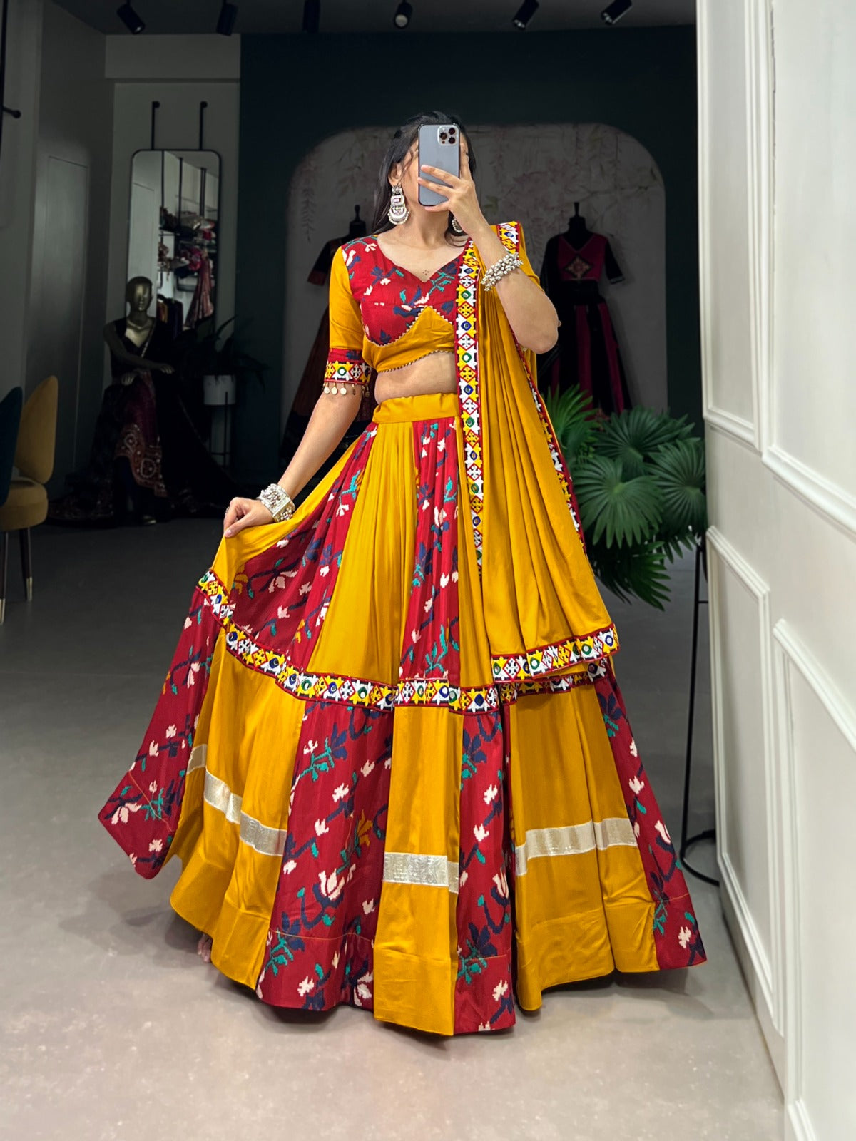 Colorful Rayon Lehenga for Navratri