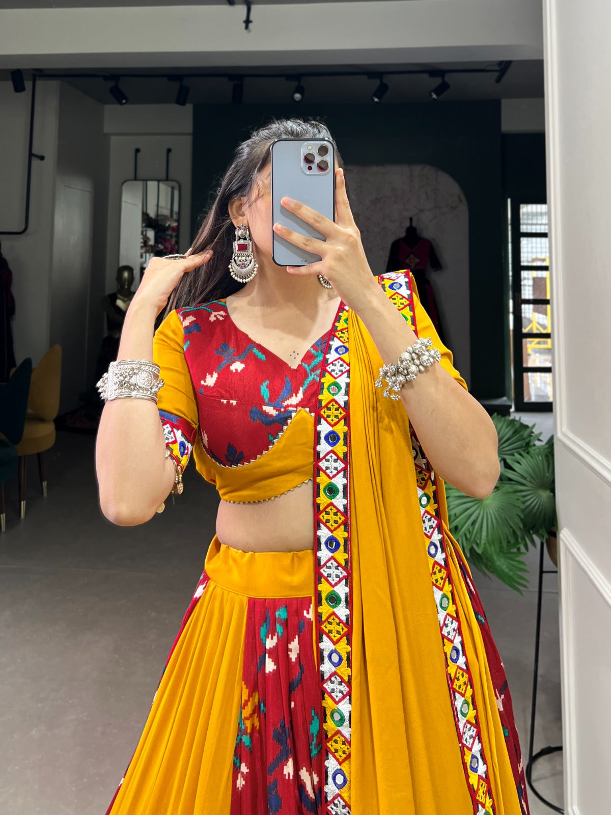 Colorful Rayon Lehenga for Navratri