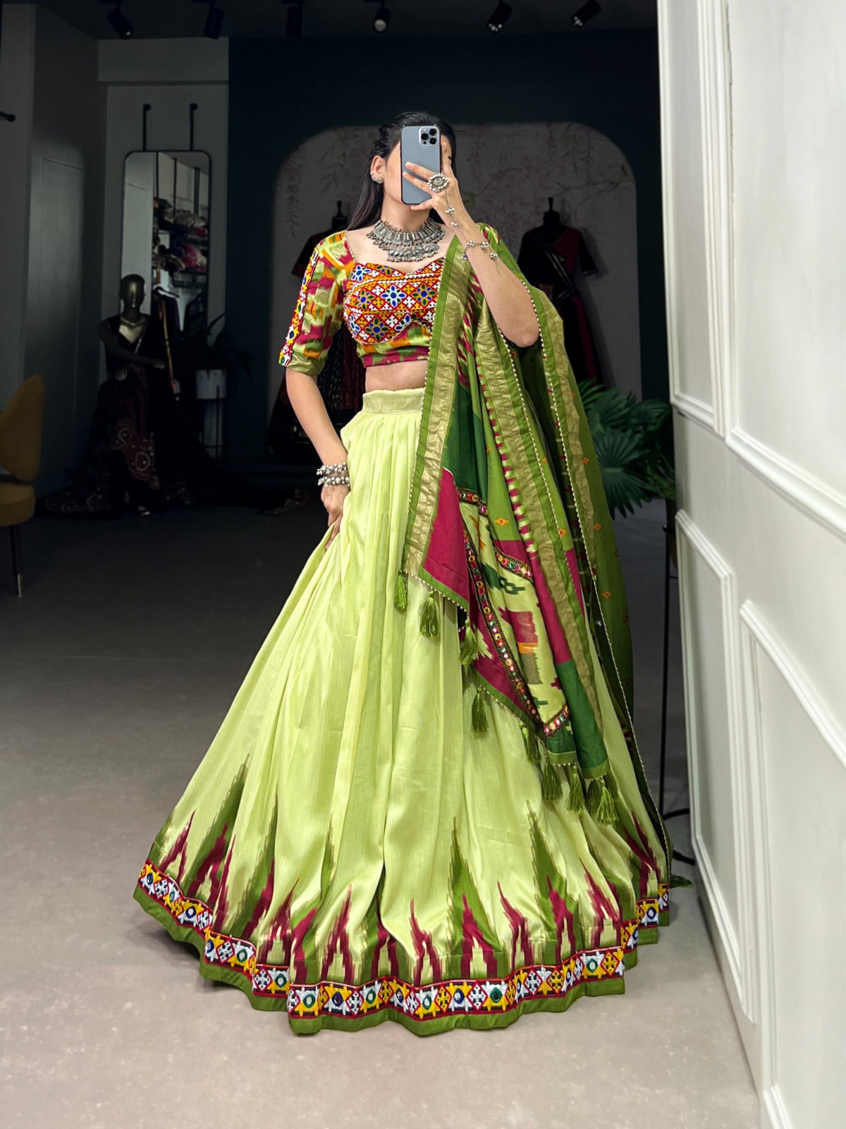 Tussar Silk Lehenga Choli