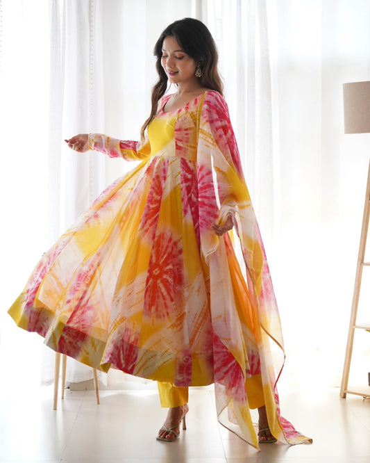 Yellow Organza Anarkali