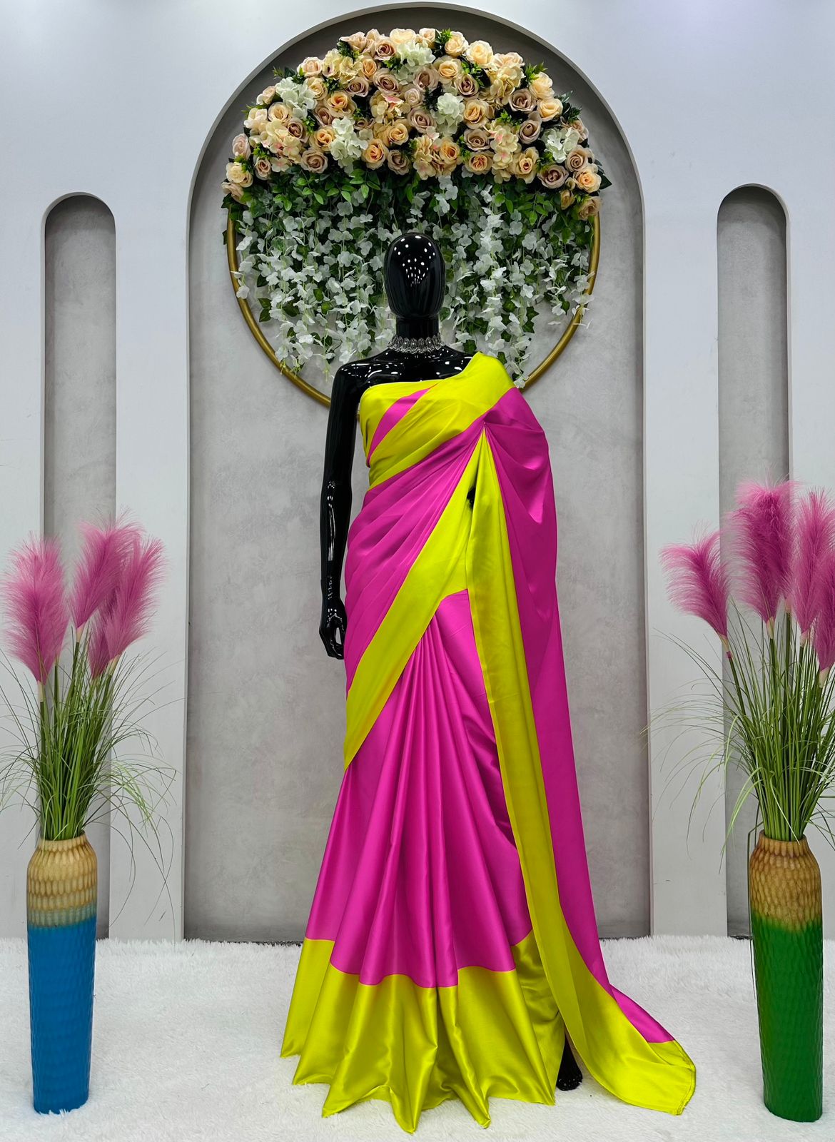 Neon Green Paithani Silk Saree With Zari Weaving Work | Leemboodi