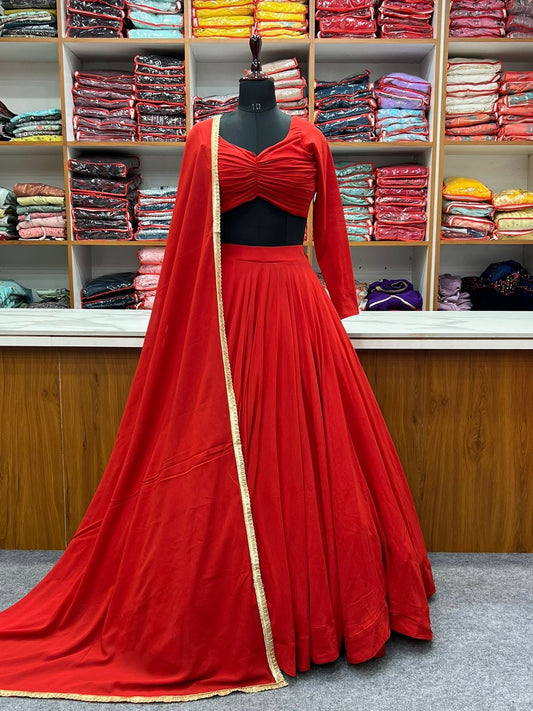 Solid Lehenga with huge flare